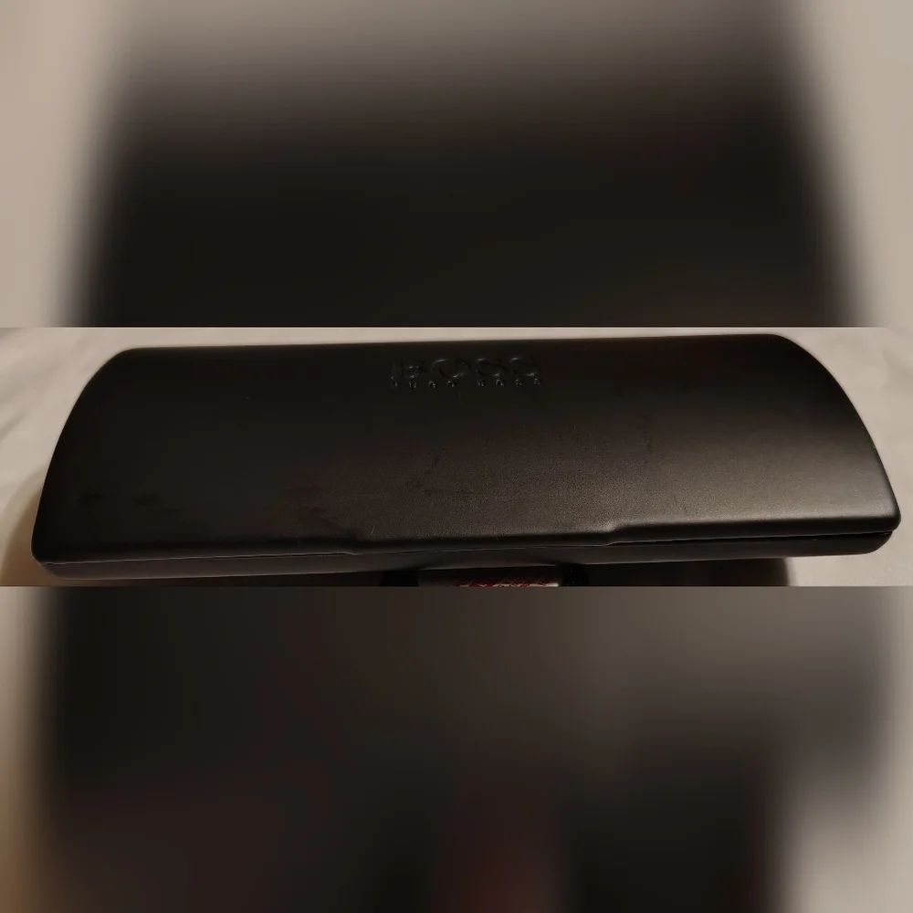 Boss By Hugo Boss Black Hard Clamshell Eyeglasses Case